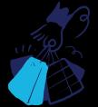 person holding shopping bags