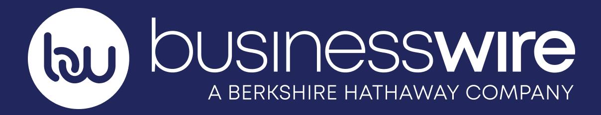 Business Wire Logo - White with Navy Background