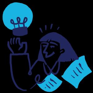 woman working on an idea