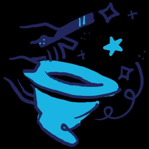 magic hat and wand