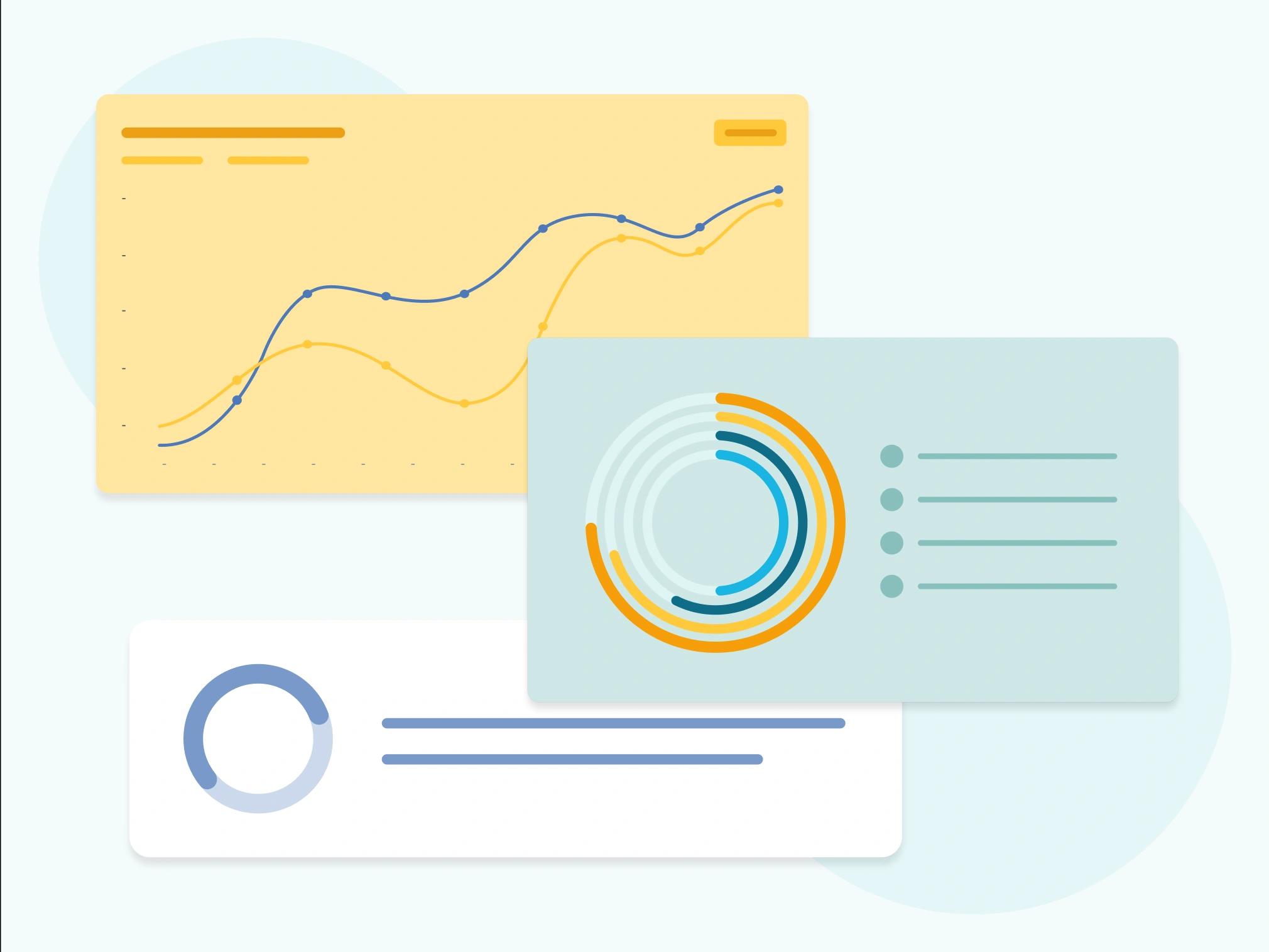 NewsTrak lofi report dashboard graphics