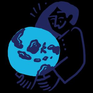 woman looking at a globe