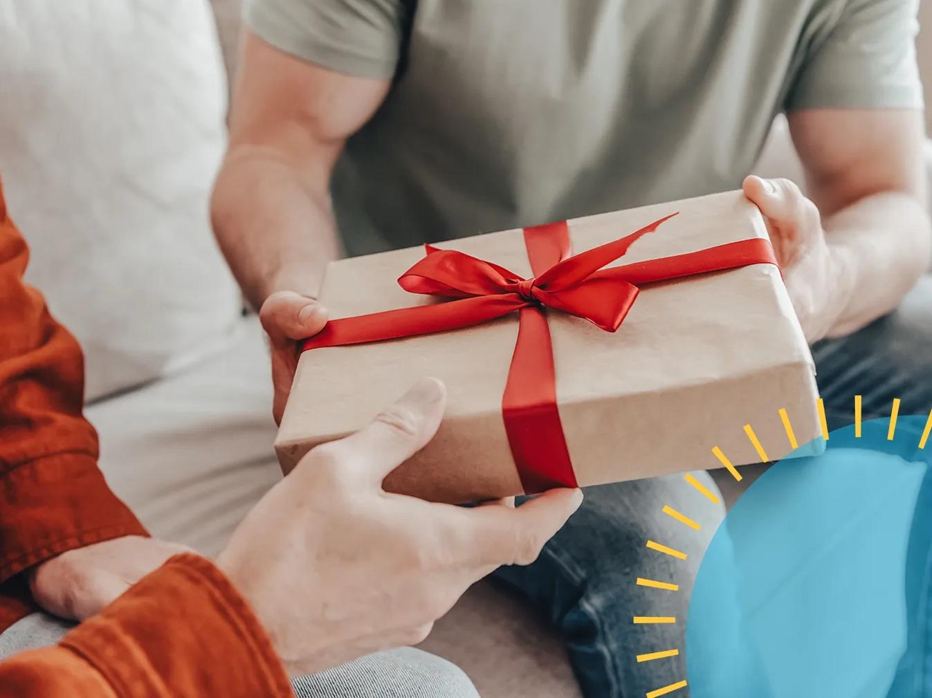 people exchanging a present