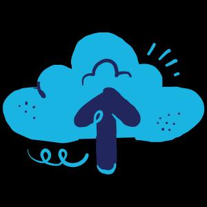 cloud with arrow pointing into it