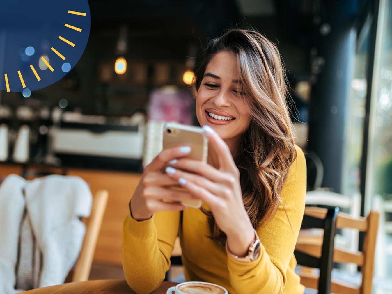 woman scrolling on a smartphone